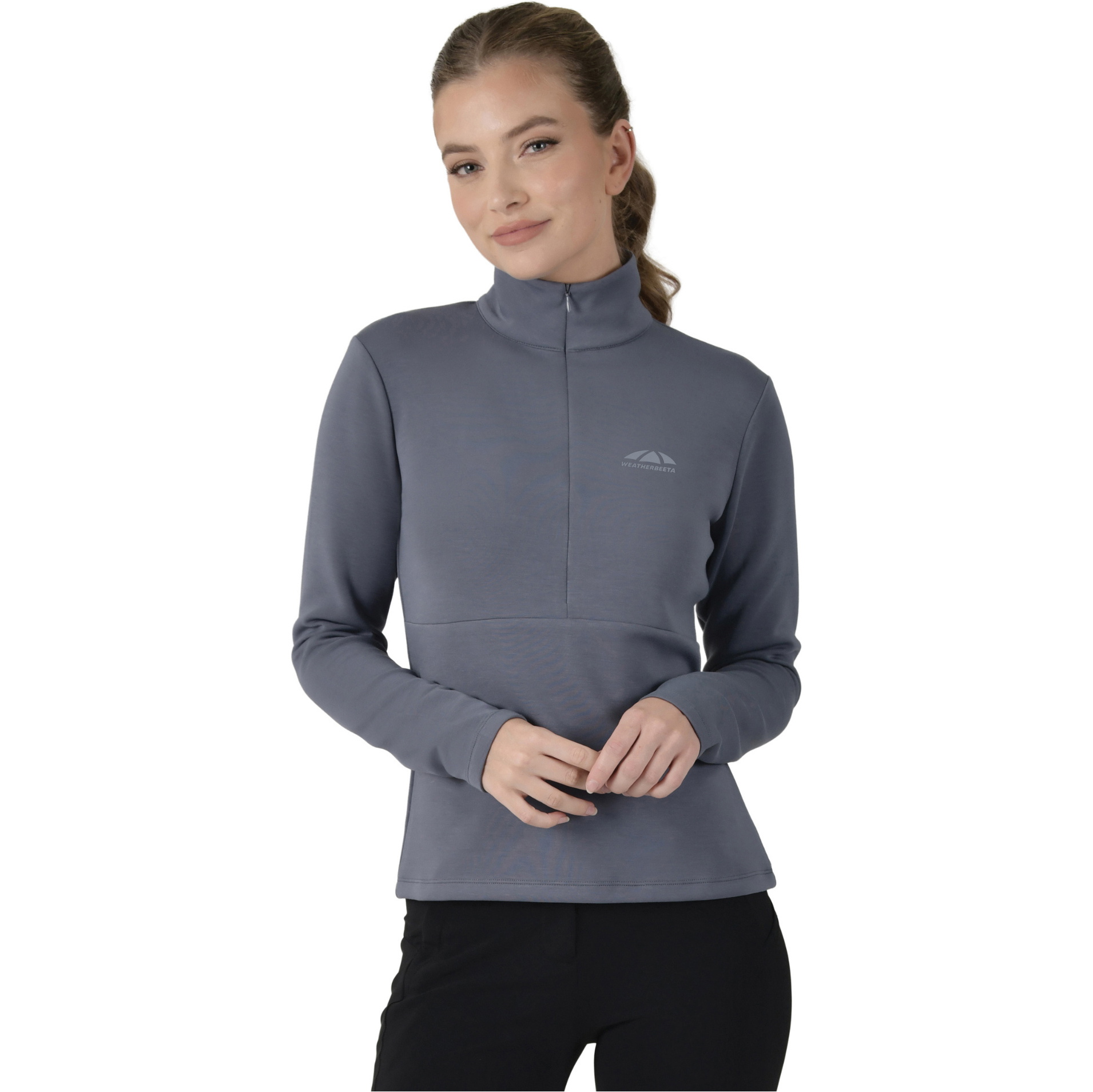 2025 WeatherBeeta Womens Copper 1/2 Zip Long Sleeve Mid-Layer 1028842 - Slate Blue